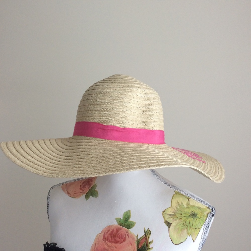 RESTOCK Hello Sunshine Embroidered Beach Hat NWT - Picture 6 of 7